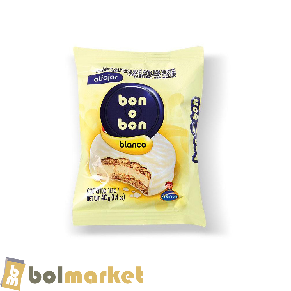 Arcor - Alfajor Bon o Bon Blanco - 1 alfajor - 1.4 oz (40g)