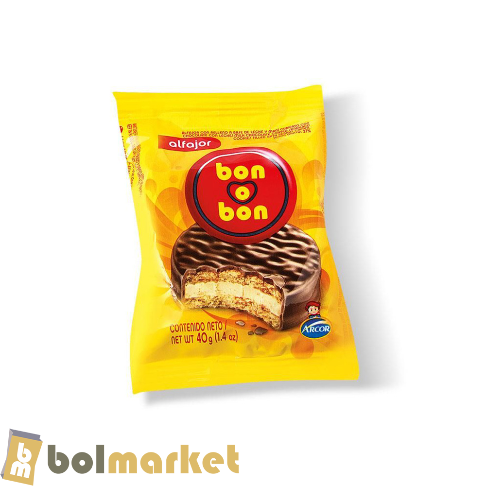 Arcor - Alfajor Bon o Bon Chocolate - 1 alfajor - 1.4 oz (40g)