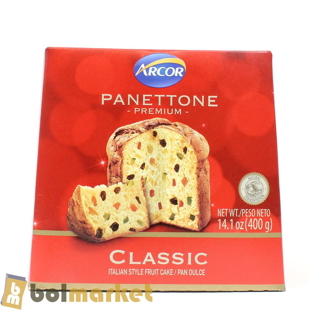 Arcor Pan Dulce Familiar Con Frutas Panettone with Fruits Italian Style  Fruit Cake for Christmas Family-Sized, 600 g / 21.2 oz
