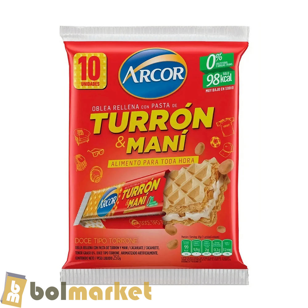 Arcor - Nougat & Mani - Pack of 10 - 8.82 oz (250g)