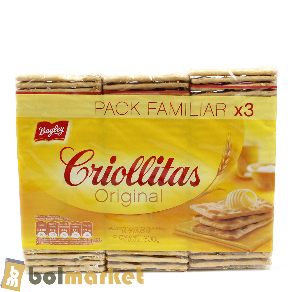 Bagley - Galletitas Criollitas Original - Paquete de 3 - 10.6 oz (300g)