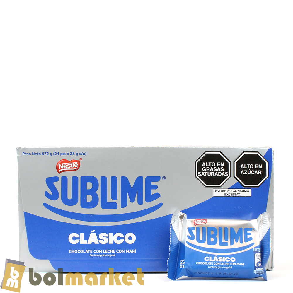 Nestle - Chocolate Sublime - Caja de 24 pzs - 22.01 oz (624g)