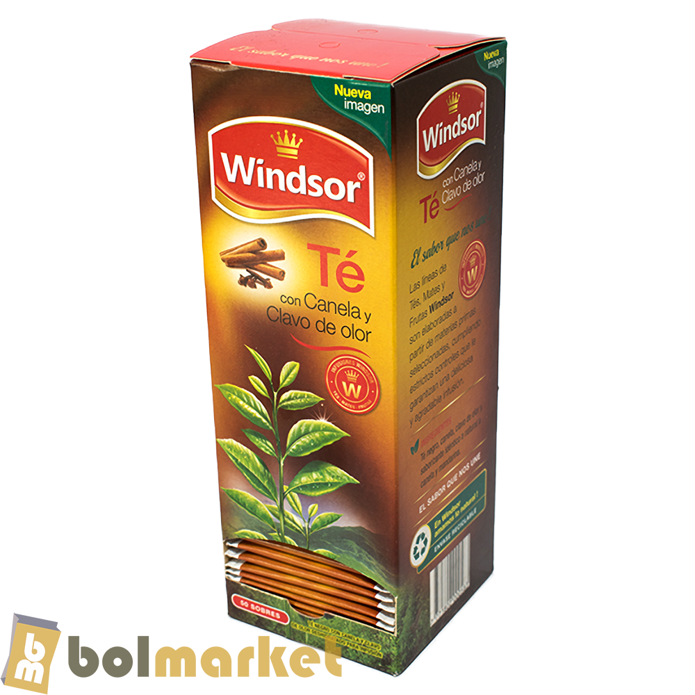 Windsor - Te con Canela y Clavo de Olor - Caja de 50 bolsitas - 2.82 oz (80g)