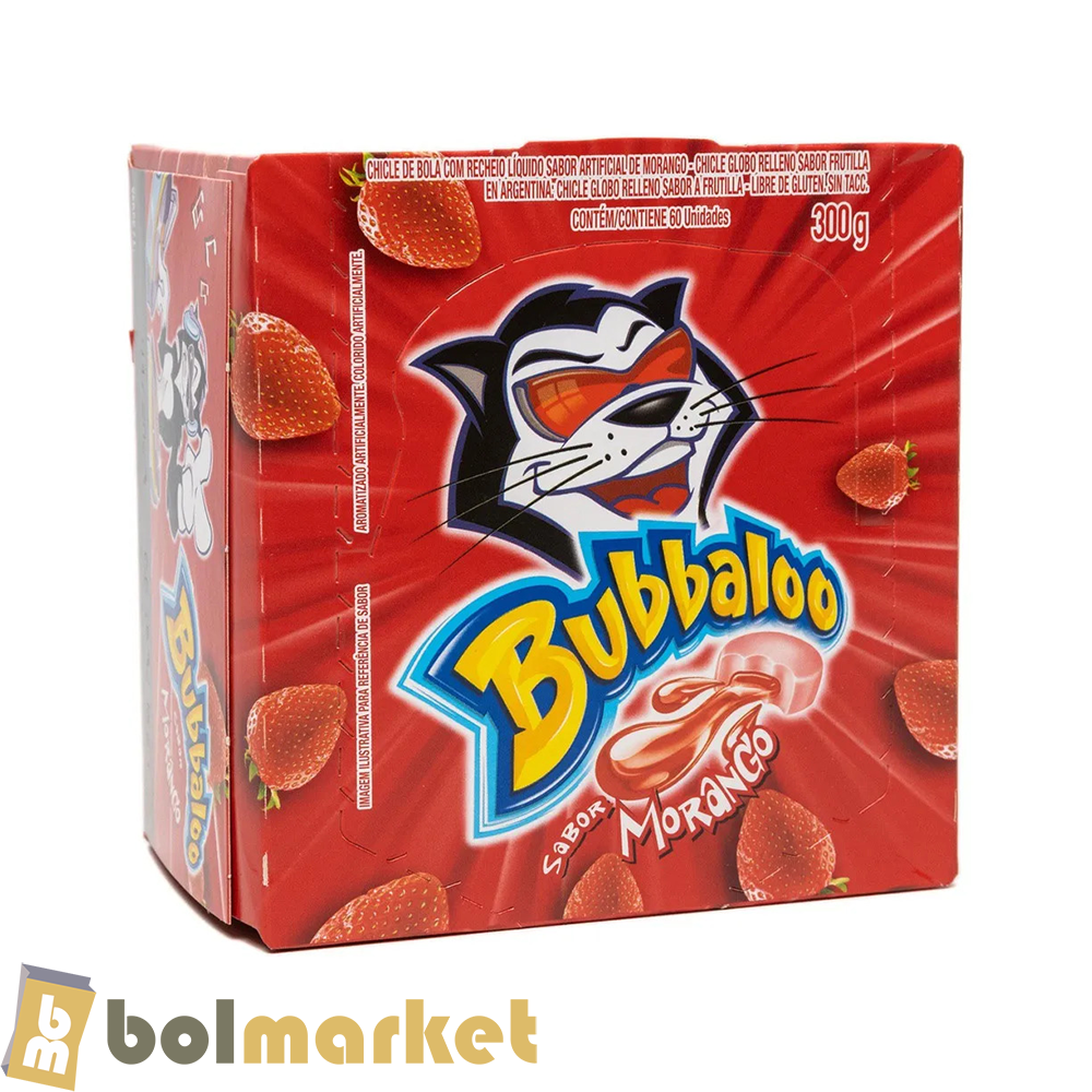 Bubbaloo - Chicle sabor Frutilla - Caja de 60 Pzas. - 14.58 oz (300g)
