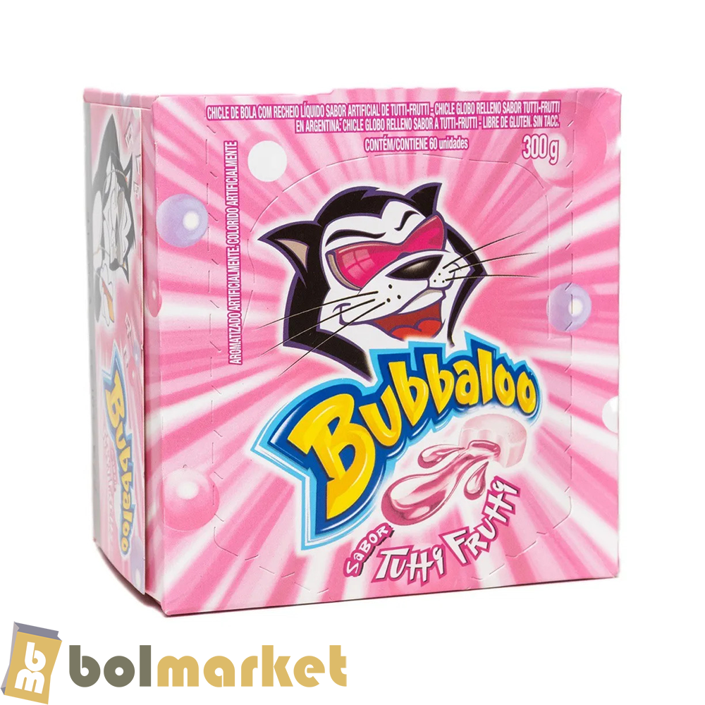 Bubbaloo - Chicle sabor Tutti-Frutti - Caja de 60 Pzas. - 14.58 oz (300g)