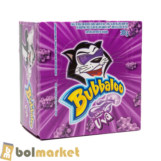 Bubbaloo - Chicle sabor Uva - Caja de 60 Pzas. - 14.58 oz (300g)