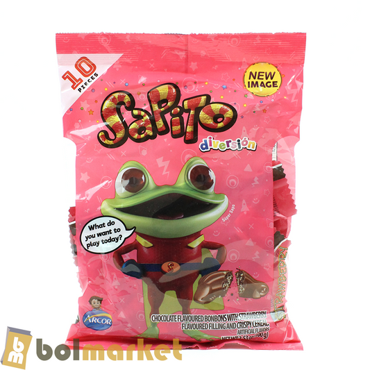 Arcor - Strawberry Sapito Chocolate - Bag of 10 pcs - 3.53 oz (100g)