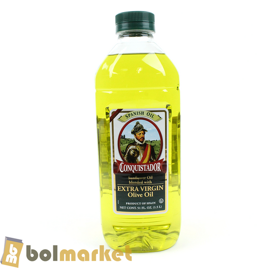 Conquistador - Aceite de girasol mezclado con aceite de oliva virgen extra - 51 fl oz (1.5L)