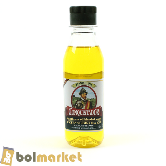 Conquistador - Aceite de girasol mezclado con aceite de oliva virgen extra - 8.5 fl oz (250mL)