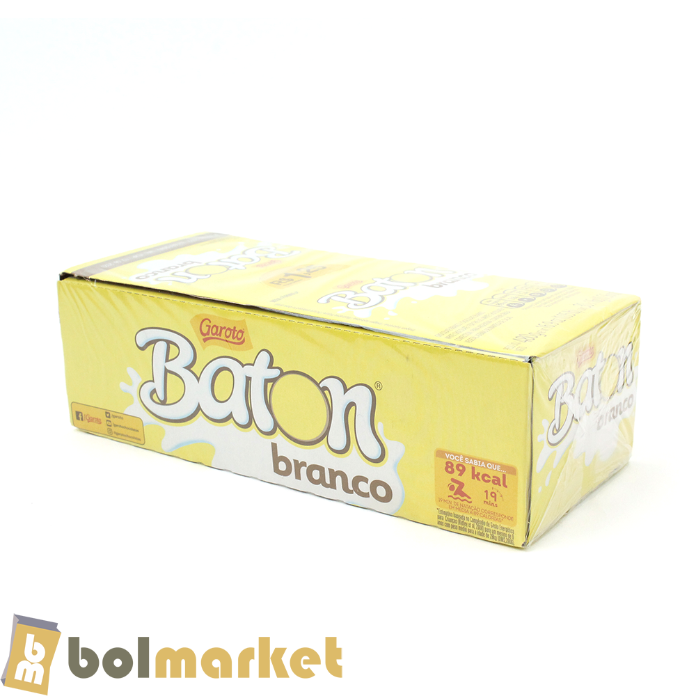 Garoto - Chocolate Baton Blanco - Caja de 30 pzs - 1.05 lb (480g)