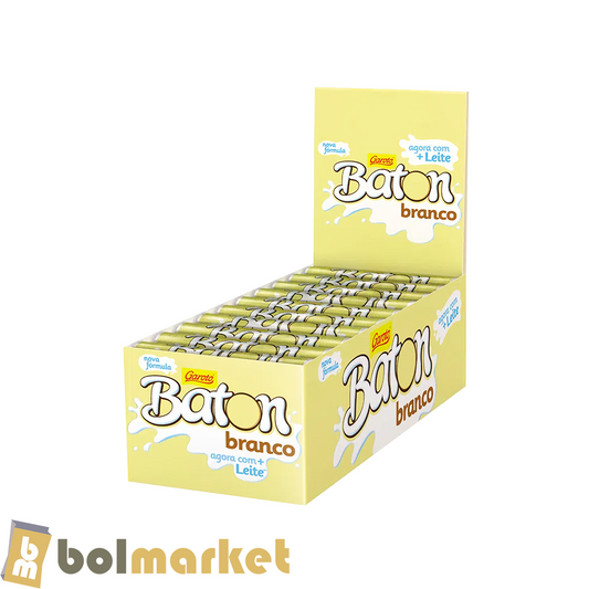 Garoto - White Baton Chocolate - Box of 30 pcs - 1.05 lb (480g)