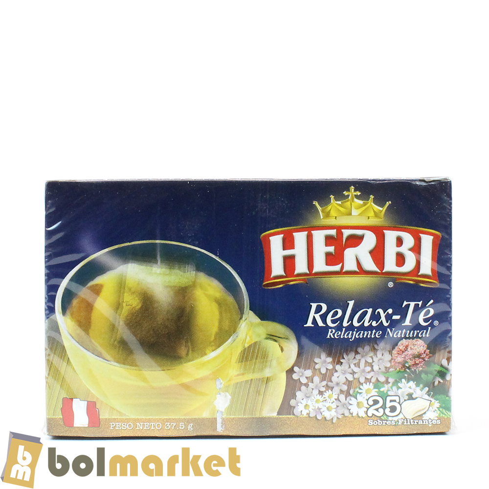 Herbi - Relax Té  - Caja de 25 Sobres - 1.32 oz (37.5g)