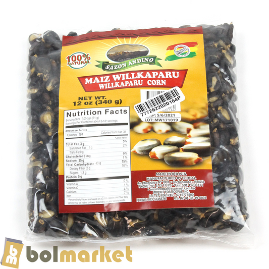 Andean Seasoning - Peeled Willkaparu Corn - 12 oz (340g)