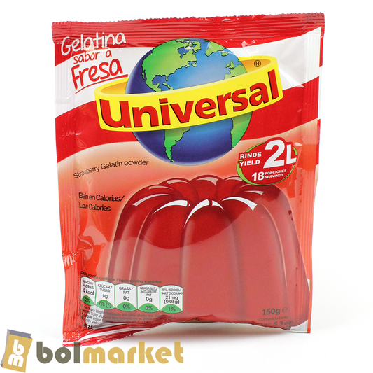 Universal - Gelatina sabor a Fresa - 5.3 oz (150g)